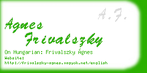 agnes frivalszky business card